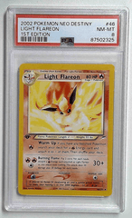 V1101: 2002: LIGHT FLAREON: 46/105: 1ST EDITION: NEO DESTINY: PSA 8: NM-MT: 87502325